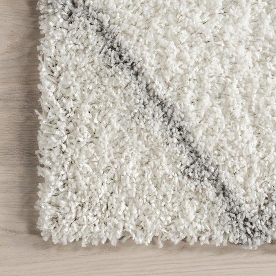 Tess Moroccan Shag Area Rug - 10x14 Shag Area Rug Modern/Contemporary White/Grey Rugs for Living Room Bedroom Dining Room Nursery