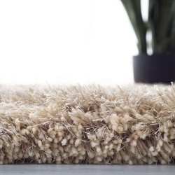 Atlantic Shag Collection 8' x 10' Beige ATG101B Handmade Solid 1.2-inch Thick Area Rug
