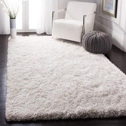 Atlantic Shag Collection 8' x 10' Ivory ATG101A Handmade Solid 1.2-inch Thick Area Rug
