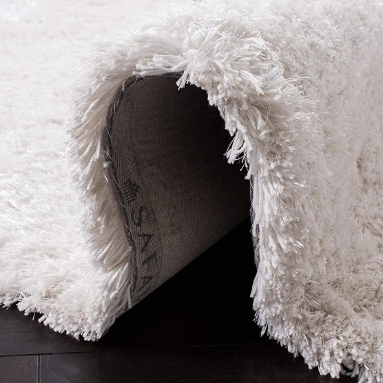 Atlantic Shag Collection 8' x 10' Ivory ATG101A Handmade Solid 1.2-inch Thick Area Rug