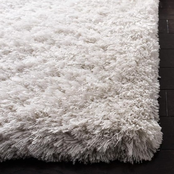 Atlantic Shag Collection 8' x 10' Ivory ATG101A Handmade Solid 1.2-inch Thick Area Rug