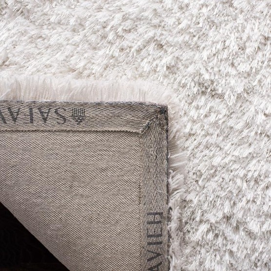 Atlantic Shag Collection 8' x 10' Ivory ATG101A Handmade Solid 1.2-inch Thick Area Rug