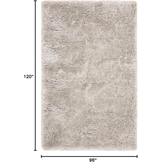 Atlantic Shag Collection 8' x 10' Silver ATG101G Handmade Solid 1.2-inch Thick Area Rug