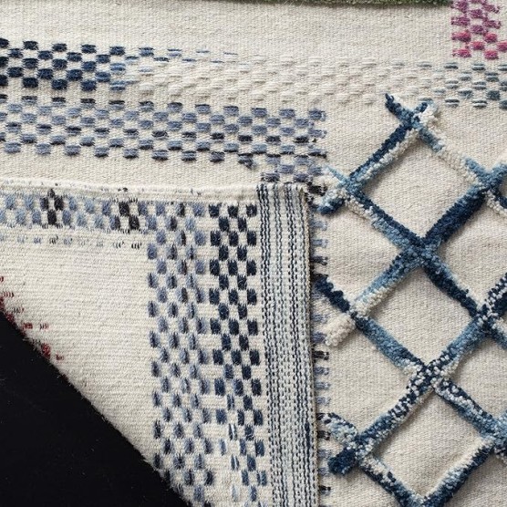 Kenya Collection Area Rug - 9' x 12', Ivory & Multi, Hand-Knotted Boho Tribal Wool, Ideal for High Traffic Areas in Living Room, Bedroom (KNY913A)
