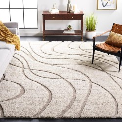 Florida Shag Collection Area Rug - 9'6" x 13', Cream & Beige, Non-Shedding & Easy Care, 1.2-inch Thick Ideal for High Traffic Areas in Living Room, Bedroom (SG471-1113)