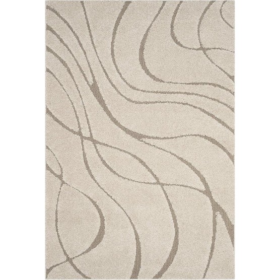 Florida Shag Collection Area Rug - 9'6" x 13', Cream & Beige, Non-Shedding & Easy Care, 1.2-inch Thick Ideal for High Traffic Areas in Living Room, Bedroom (SG471-1113)