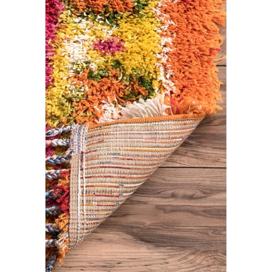 Shania Medallion Shaggy Area Rug, 6'7" x 9', Multi