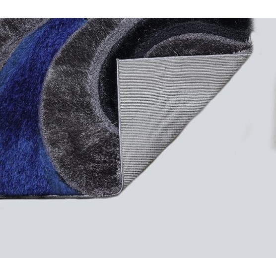 Area Rugs, 5x7 Shaggy Collection Modern Gray Blue Shag Rug, Contemporary Geometric Carpet for Living Room and Bedroom (5' x 7')