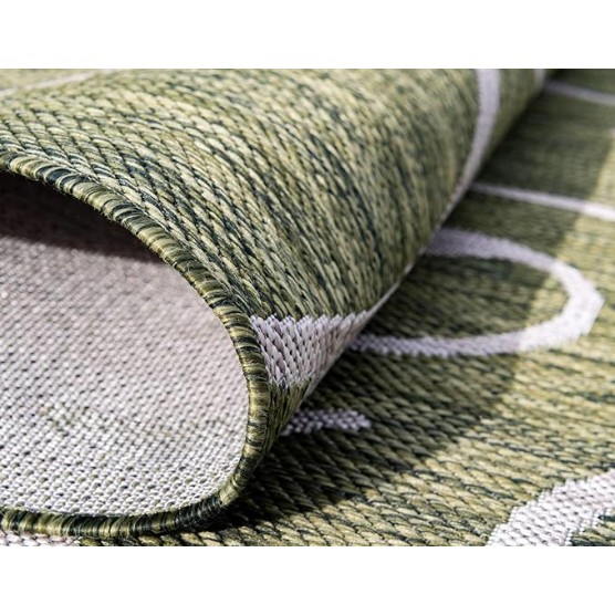 Outdoor Botanical Collection Area Rug - Curl (9' x 12' Rectangle, Green/ Ivory)