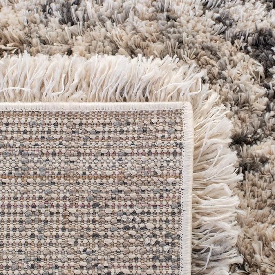 Iceland Shag Collection Area Rug - 5'3" x 7'6", Cream & Grey, Modern Design, Non-Shedding & Easy Care, 2.5-inch Thick Ideal for High Traffic Areas in Living Room, Bedroom (ISG514A)