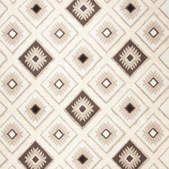 Moroccan Tassel Shag Collection Area Rug - 9' x 12', Ivory & Brown, Boho Design, Non-Shedding & Easy Care, 2-inch Thick Ideal for High Traffic Areas in Living Room, Bedroom (MTS601A)
