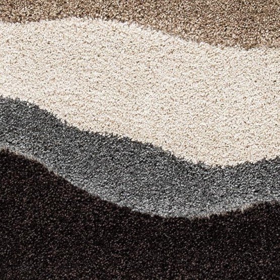 Area Rug 8x10 - Florida Shag Collection - Large - Ivory & Grey, Abstract Design, Non-Shedding & Easy Cleaning, Plush Thick Pile, Ideal for Living Room, Bedroom, Dining Space (SG475-1180)
