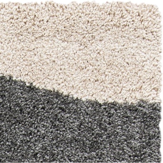Area Rug 8x10 - Florida Shag Collection - Large - Ivory & Grey, Abstract Design, Non-Shedding & Easy Cleaning, Plush Thick Pile, Ideal for Living Room, Bedroom, Dining Space (SG475-1180)