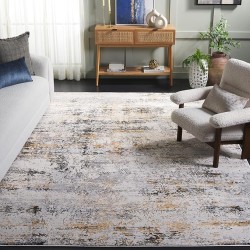 Amalfi Collection Area Rug - 9' x 12', Creme & Gold, Modern Abstract Distressed Design, Non-Shedding & Easy Care, Ideal for High Traffic Areas in Living Room, Bedroom (AMF572A)