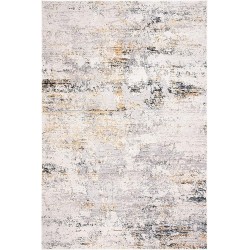 Amalfi Collection Area Rug - 9' x 12', Creme & Gold, Modern Abstract Distressed Design, Non-Shedding & Easy Care, Ideal for High Traffic Areas in Living Room, Bedroom (AMF572A)