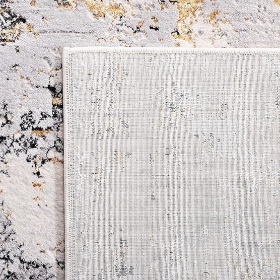 Amalfi Collection Area Rug - 9' x 12', Creme & Gold, Modern Abstract Distressed Design, Non-Shedding & Easy Care, Ideal for High Traffic Areas in Living Room, Bedroom (AMF572A)