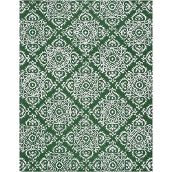 Chatham Collection Area Rug - 9' x 12', Green & Ivory, Handmade Wool & Viscose, Ideal for High Traffic Areas in Living Room, Bedroom (CHT712Y)