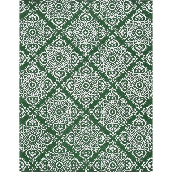 Chatham Collection Area Rug - 9' x 12', Green & Ivory, Handmade Wool & Viscose, Ideal for High Traffic Areas in Living Room, Bedroom (CHT712Y)