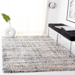 Area Rug 8x10 - Fontana Shag Collection - Large - Grey & Ivory, Modern Design, Non-Shedding & Easy Cleaning, Ultra Plush Thick Pile, Ideal for Living Room, Bedroom, Dining Space (FNT856G)