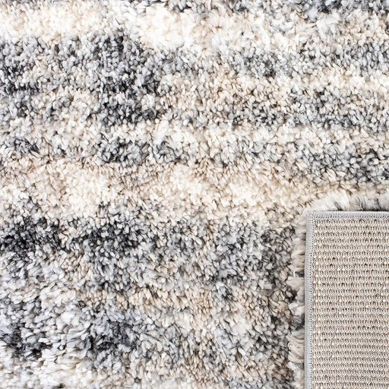 Area Rug 8x10 - Fontana Shag Collection - Large - Grey & Ivory, Modern Design, Non-Shedding & Easy Cleaning, Ultra Plush Thick Pile, Ideal for Living Room, Bedroom, Dining Space (FNT856G)