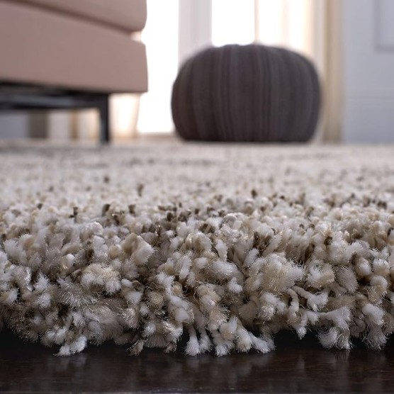 Hudson Shag Collection Area Rug - 9' x 12', Ivory & Grey, Modern Trellis Design, Non-Shedding & Easy Care, 2-inch Thick Ideal for High Traffic Areas in Living Room, Bedroom (SGH269A)