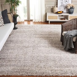 Hudson Shag Collection Area Rug - 9' x 12', Ivory & Grey, Modern Abstract Design, Non-Shedding & Easy Care, 2-inch Thick Ideal for High Traffic Areas in Living Room, Bedroom (SGH295B)