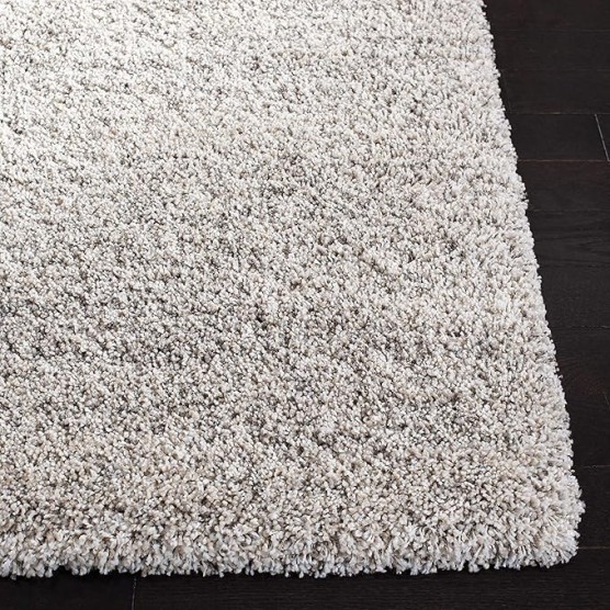 Hudson Shag Collection Area Rug - 9' x 12', Ivory & Grey, Modern Abstract Design, Non-Shedding & Easy Care, 2-inch Thick Ideal for High Traffic Areas in Living Room, Bedroom (SGH295B)
