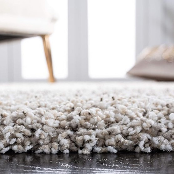 Hudson Shag Collection Area Rug - 9' x 12', Ivory & Grey, Modern Abstract Design, Non-Shedding & Easy Care, 2-inch Thick Ideal for High Traffic Areas in Living Room, Bedroom (SGH295B)