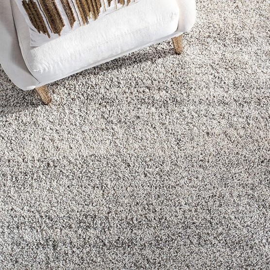 Hudson Shag Collection Area Rug - 9' x 12', Ivory & Grey, Modern Abstract Design, Non-Shedding & Easy Care, 2-inch Thick Ideal for High Traffic Areas in Living Room, Bedroom (SGH295B)