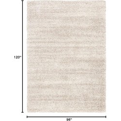 Area Rug 8x10 - Hudson Shag Collection - Large - Ivory & Beige, Modern Design, Non-Shedding & Easy Cleaning, Ultra Plush Thick Pile, Ideal for Living Room, Bedroom, Dining Space (SGH295C)