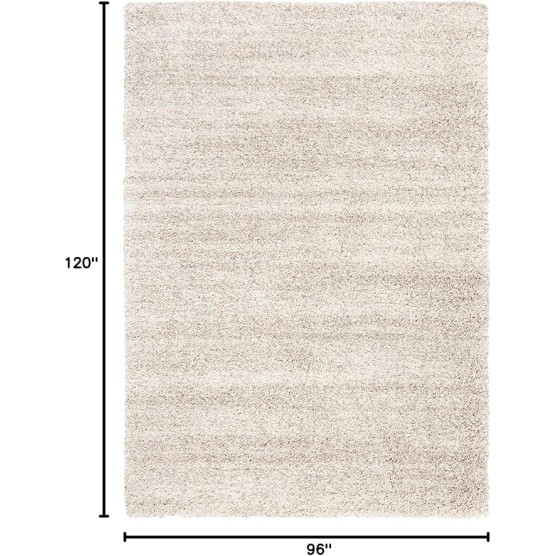 Area Rug 8x10 - Hudson Shag Collection - Large - Ivory & Beige, Modern Design, Non-Shedding & Easy Cleaning, Ultra Plush Thick Pile, Ideal for Living Room, Bedroom, Dining Space (SGH295C)