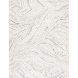Area Rug 8x10 - Metro Collection - Large - Ivory & Grey, Handmade Wool, Modern Abstract Design, Ideal for Living Room, Bedroom, Office, Dining Space (MET505F)