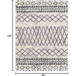Zohra Moroccan Shag Area Rug,7'10" x 10', Medium Gray