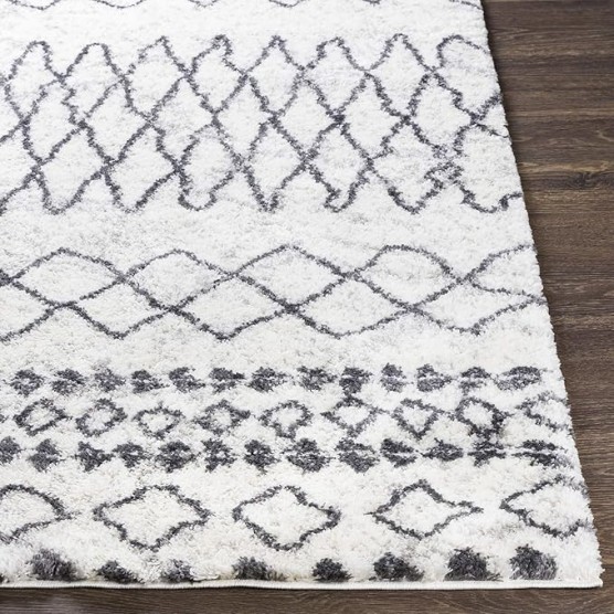 Zohra Moroccan Shag Area Rug,7'10" x 10', Medium Gray