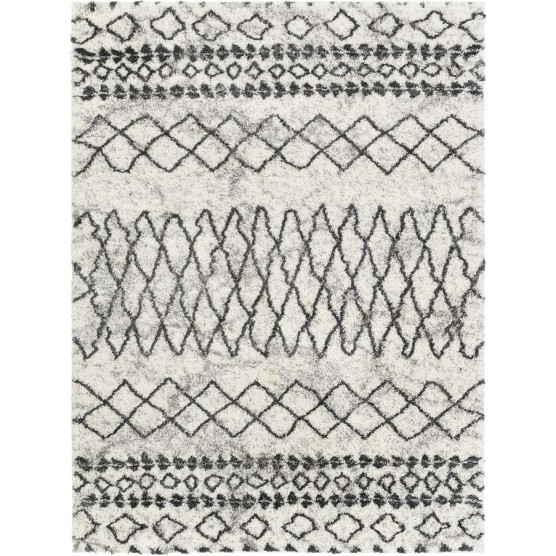 Zohra Moroccan Shag Area Rug,7'10" x 10', Medium Gray