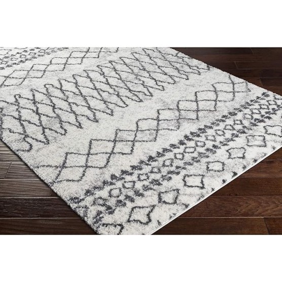 Zohra Moroccan Shag Area Rug,7'10" x 10', Medium Gray