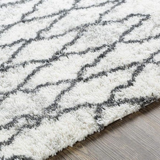 Zohra Moroccan Shag Area Rug,7'10" x 10', Medium Gray