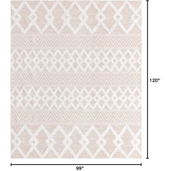 Sabrina Soto Casa Collection Rug – 8' x 10' Beige High Rug Perfect for Living Rooms, Large Dining Rooms, Open Floorplans