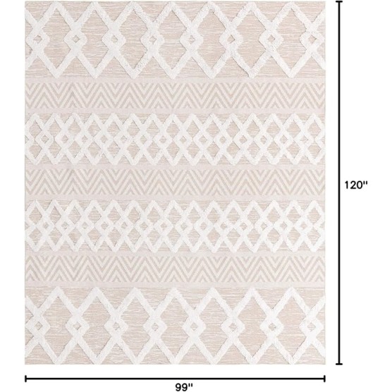 Sabrina Soto Casa Collection Rug – 8' x 10' Beige High Rug Perfect for Living Rooms, Large Dining Rooms, Open Floorplans
