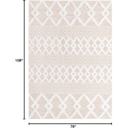 Sabrina Soto Casa Collection Rug – 6' x 9' Beige High Rug Perfect for Bedrooms, Dining Rooms, Living Rooms