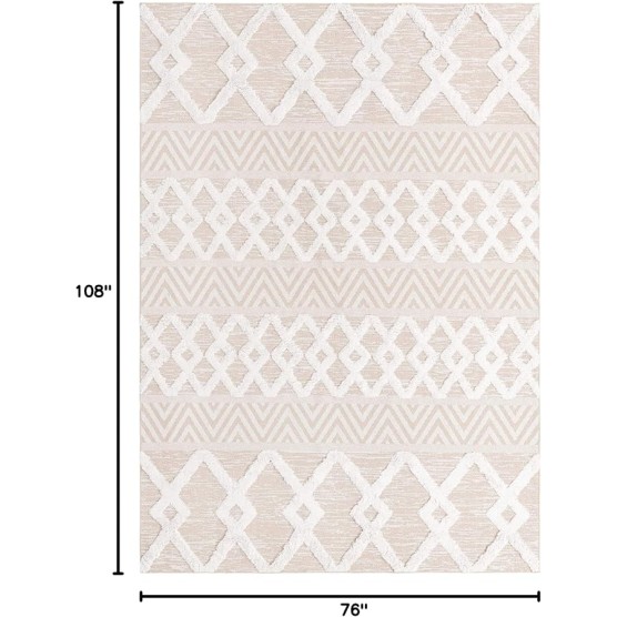 Sabrina Soto Casa Collection Rug – 6' x 9' Beige High Rug Perfect for Bedrooms, Dining Rooms, Living Rooms
