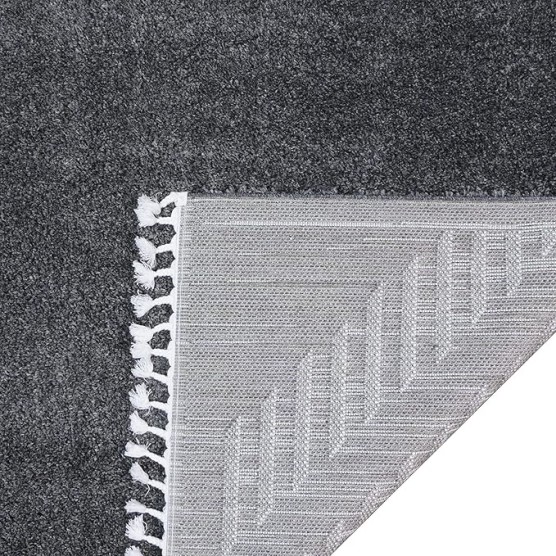 Living Room Shag Rug Moroccan Braided Tassel Modern Kitchen Area Fringe Carpet, 9x13 Extra Large, Big Diamond Ivory Charcoal Gray