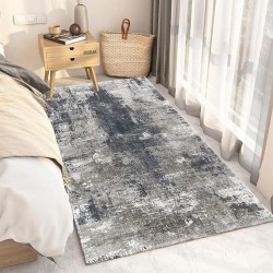 S.H SUIHONG Luxury Area Rug for Living Room Retro Gray Bedside Rug Black Grey Modern Bedroom Carpet-16 x24