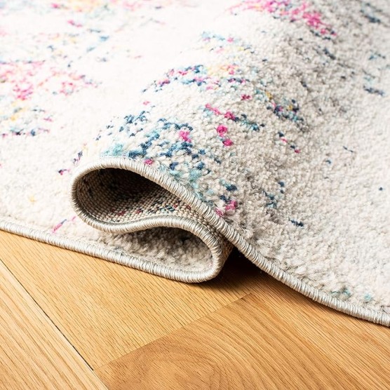 Madison Collection 12' x 15' GreyPurple MAD798J Moroccan Boho Distressed Non-Shedding Living Room Dining Bedroom Area Rug