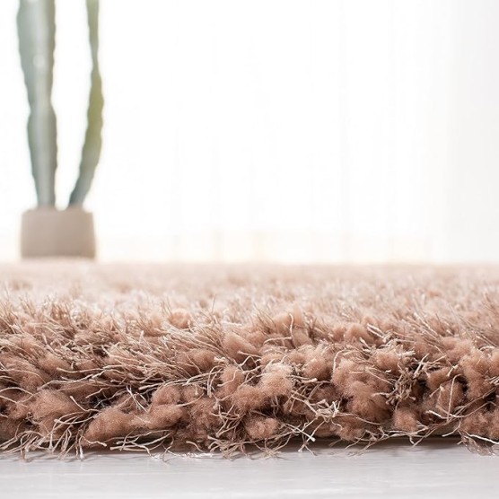 Area Rug 8x10 - New Orleans Shag Collection - Large - Dark Beige, Handmade, Ultra Plush Thick Pile, Ideal for Living Room, Bedroom, Dining Space (SG532T)