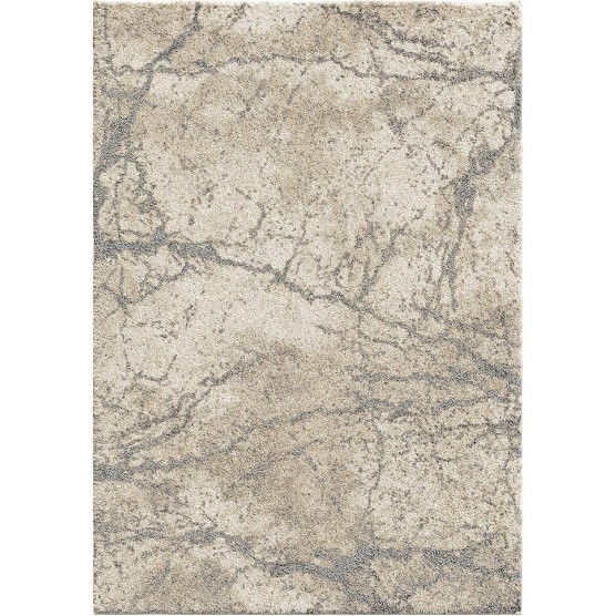Orian Ava Shag Area Rug-9' x 13', Ivory, Super Soft, Neutral Colors, Marble Pattern, Room Decor, Home Decor