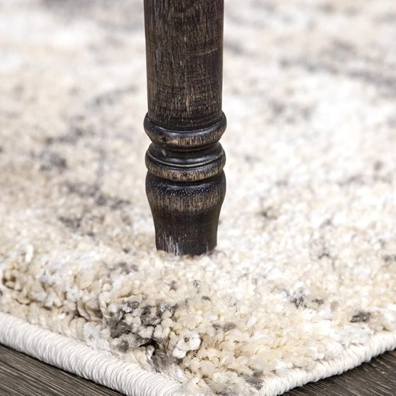 Orian Ava Shag Area Rug-9' x 13', Ivory, Super Soft, Neutral Colors, Marble Pattern, Room Decor, Home Decor