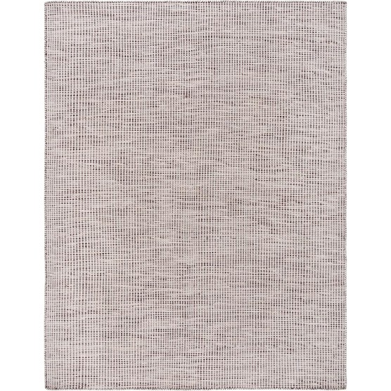 Vermont Collection Area Rug - 9' x 12', Brown & Ivory, Handmade Wool, Ideal for High Traffic Areas in Living Room, Bedroom (VRM805T)