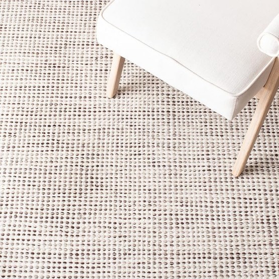 Vermont Collection Area Rug - 9' x 12', Brown & Ivory, Handmade Wool, Ideal for High Traffic Areas in Living Room, Bedroom (VRM805T)