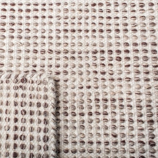 Vermont Collection Area Rug - 9' x 12', Brown & Ivory, Handmade Wool, Ideal for High Traffic Areas in Living Room, Bedroom (VRM805T)